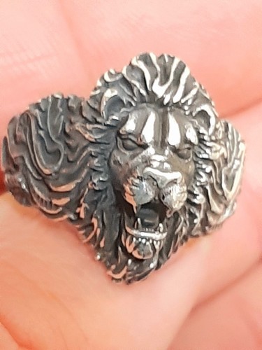 Anello argento 925 uomo leone - argento,