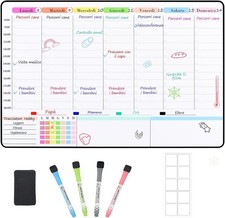 POPRUN Lavagna magnetica frigo Cancellabile Pianificazione la Settimana Famiglia