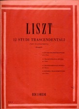 LISZT 12 STUDI TRASCEDENTALI PER PIANOFORTE (Brugnoli)-1982 RICORDI E.R. 9-MILAN
