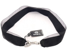 Collana BREIL STEEL HOOK acciaio lucido e doppio nastro nero di tessuto e raso