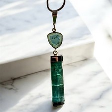 ciondolo fetta di tormalina