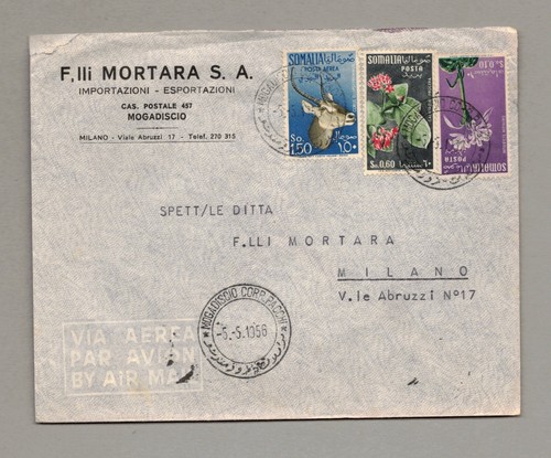 Afis somalia 1956 busta - afis,