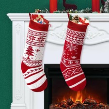 FUKPO Calze Natalizie da Appendere Set Calza Befana Vuota Personalizzata Addobbi