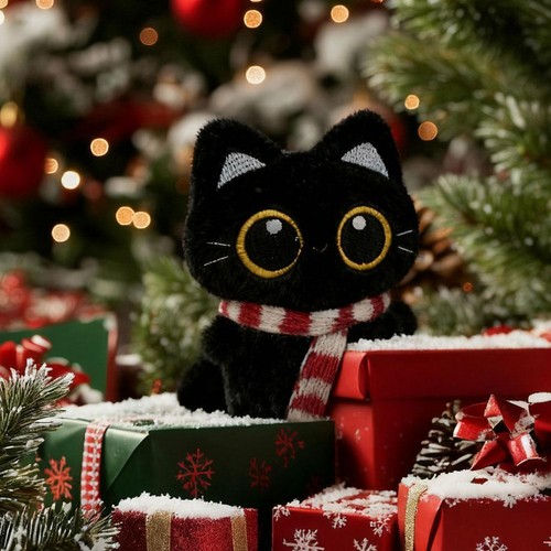 Peluche gatto nero cm - nero,