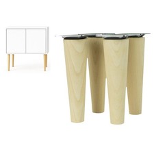Set 4 piedini dritti per mobili in legno per divano, armadio, letto incl. kit di montaggio H: 6-68 cm