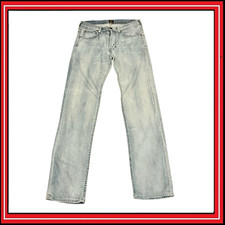 Pantalone Pantaloni Jeans LEE Uomo Taglia 42 con Chiusura Bottoni Azzurro Grigio
