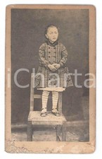 1890 ca COSTUME ITALIA Bambina con cappotto a quadretti - Foto CDV