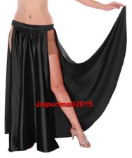 Gonna a pannello in raso nero