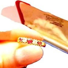 ?ANELLO Vera ORO giallo 18 kt 750 DIAMANTI & RUBINI NATURALI usato brillanti?