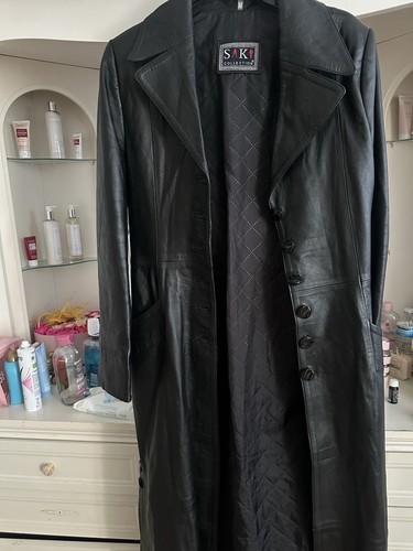 Bike leather long jacket - leather,