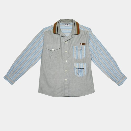 Camicia junior grigio blu - grigio,