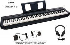 YAMAHA P45 BK PIANO DIGITALE PIANOFORTE 88 TASTI PESATI CON SUSTAIN + CUFFIE NEW