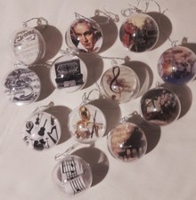 12 Palle Di Natale Trasparenti Apribili Decorate A Mano A Tema Musicale Albero