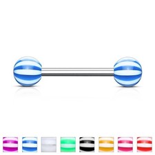 Piercing Lingua Acciaio Palline Acrilico Candy