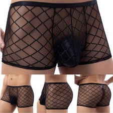 Boxer uomo sexy trasparente trasparente slip intimo rete pantaloncini tronchetti mutande