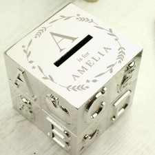 Personalized Silver ABC Block