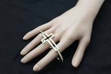 Nuovo Donna Metallo Oro Moda