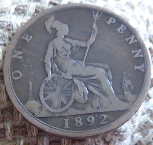 1892 vittorian one penny coin - vittorian,
