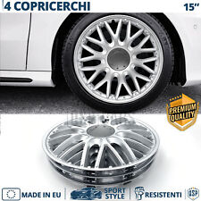 4 Copricerchi per Mercedes 190 15'' Coppette Silver 10 Razze a Y MADE in EU