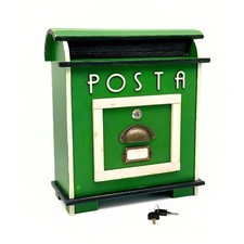 Cassetta postale in legno per esterni, cassetta delle lettere in legno verde