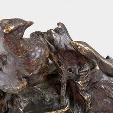 Statua in bronzo lucertola fagiano JULES MOIGNIEZ BRONZO PLASTICA ° CACCIA