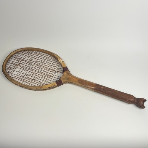 Antique wooden fishtail tennis - wooden,