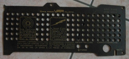 Pannello posteriore radio