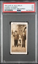 1931 W.D. & H.O. WILLS CINEMA STARS-3° SERIE 7 ALLORO & HARDY PSA 1.5