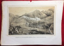 SCANNO dal PAGLIARELLO 1830c-LITOGRAFIA a COLORI-BORBONICA-ORIGINALE