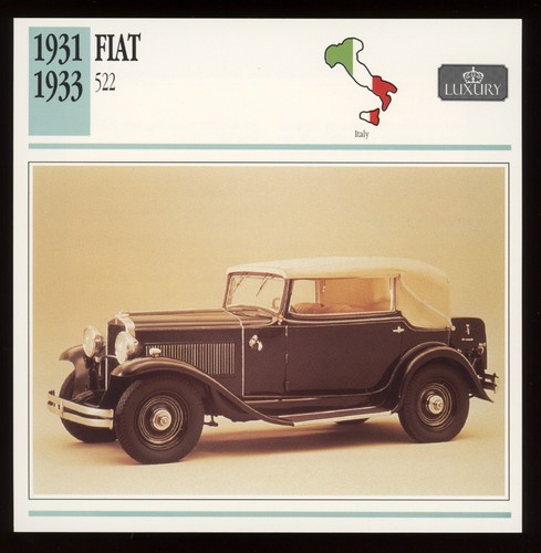 Scheda auto epoca fiat - auto, 522