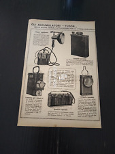 1916 ACCUMULATORI TUDOR LAMPADA FANALE LANTERNA BATTERIA VINTAGE AD PUBBLICITA