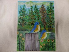 Uccellini, Galimberti - Quadro in acrilico disegnato a mano, 40x50