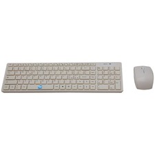 KIT MOUSE E TASTIERA WIRELESS LAYOUT ITALIANO ITA QWERTY WIFI BIANCO UNIVERSALE