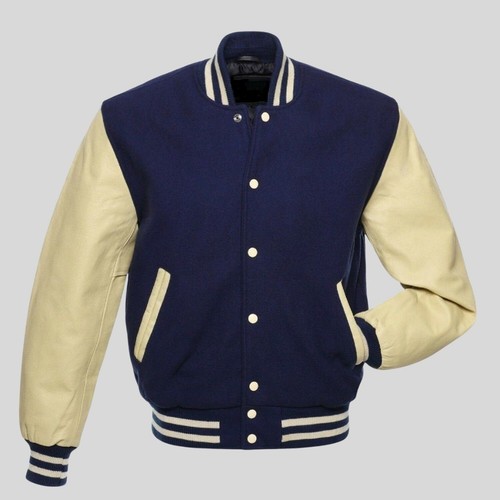 Bomber baseball uomo lana navy