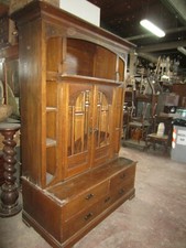 LIBRERIA VETRINA ROVERE SCOZZESE ORIGINALE QUERCIA PESANTE CASSETTIERA