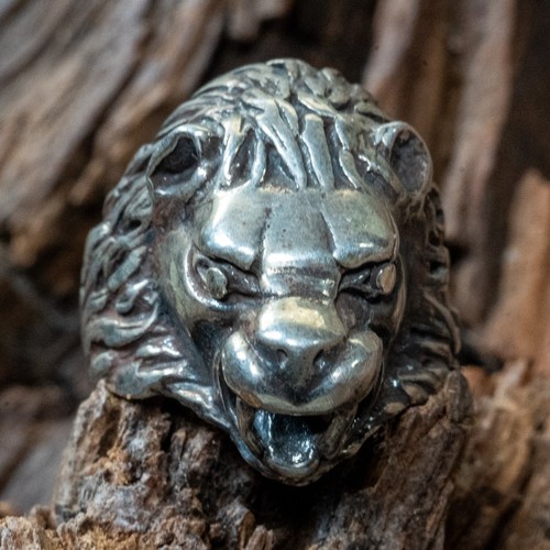Leone testa 925 anello argento - testa,