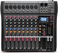 BOMGE CTX Console mixer audio a 8 canali con USB Bluetooth ingresso di registraz