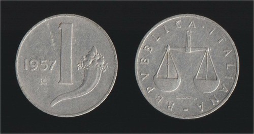 Lira 1957 bilancia e - 1,