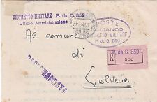 STORIA POSTALE ITALIA - DISTRETTO MILITARE POSTA DA CAMPO 859 PER CALVENE (VI)