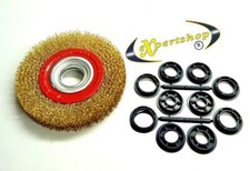 SPAZZOLA DIAMETRO 150MM DISCO FILI IN ACCIAIO PER MOLA SMERIGLIATRICE DA BANCO .