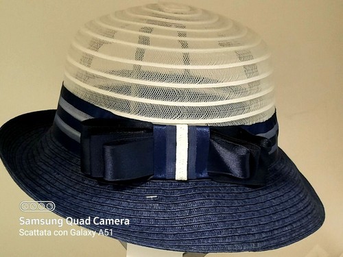 Cappello cerimonia bianco - cappello, bianco/blu
