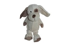 Peluche chien beige marron 27 cm – Doudou original couture apparente