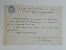 CARTOLINA CENTRO STUDI PER VICINO ORIENTE LUIGI FEDERZONI STORIA MUSULMANA ROMA