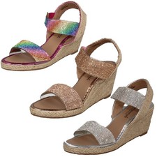 Sandali Wedge Glitter Da Donna