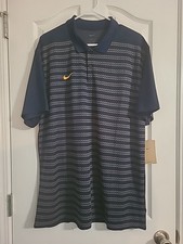 Nike Dri-FIT Polo Calcio Uomo Taglia X-Large Blu Oro Righe FJ9553-419 Nuova