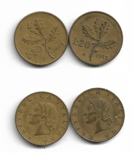 Lotto lire rare - 1959, 1957
