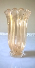 VASO A COSTOLONI VETRO MURANO E ORO ARCHIMEDE SEGUSO