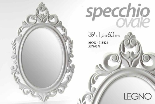 Specchio ovale cm bianco - specchio,