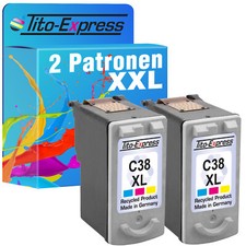 2 cartucce stampante XL per Canon Pixma MP 210 CL-38 Color