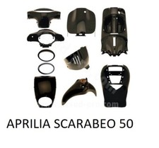 KIT CARENE 10 PEZZI CARENA APRILIA SCARABEO 50 NERO  LUCIDO 2T/4T 2003/2013